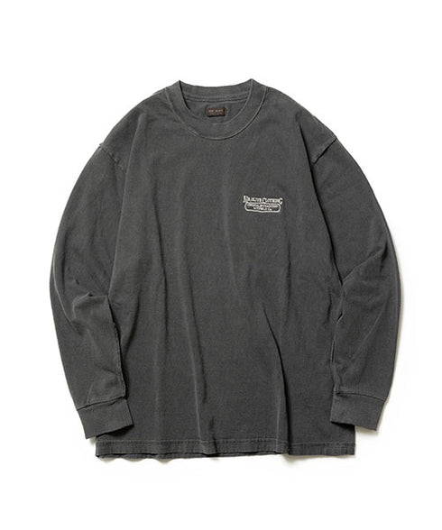 MR.OLIVE/USED 12/1 EMERALD COTTON / EMBROIDERY L/S T-SHIRT ミスターオリーブ/エメラルドコットン / エンブロイダリー ユーズドロンT